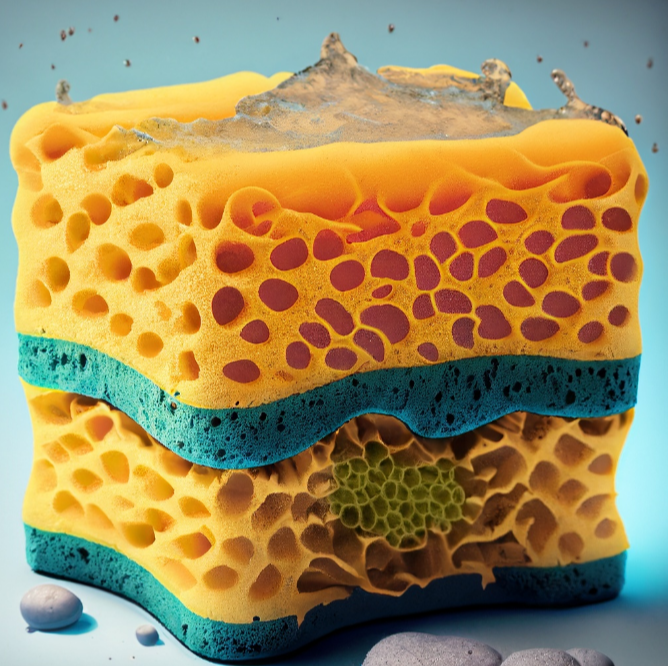 Sponges have the ability to absorb and retain large amounts of water.